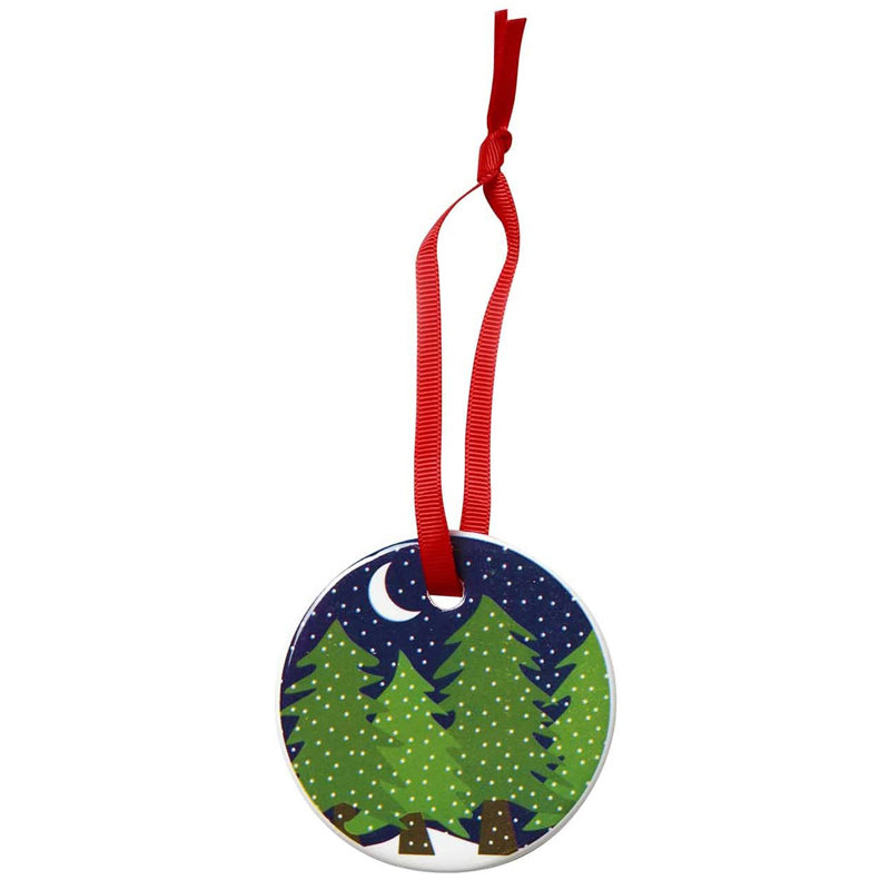 MIDNIGHT SNOW PORCELAIN ORNAMENT