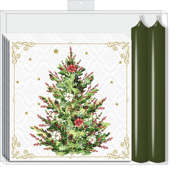 NAPKIN CANDLE SET - CHRISTMAS TREE