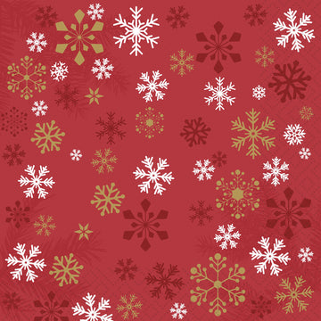 LUNCHEON NAPKIN - TRADITIONAL SNOW RED