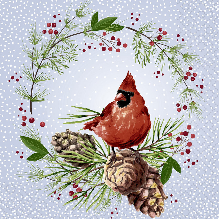 COCKTAIL NAPKIN - WINTER CARDINAL